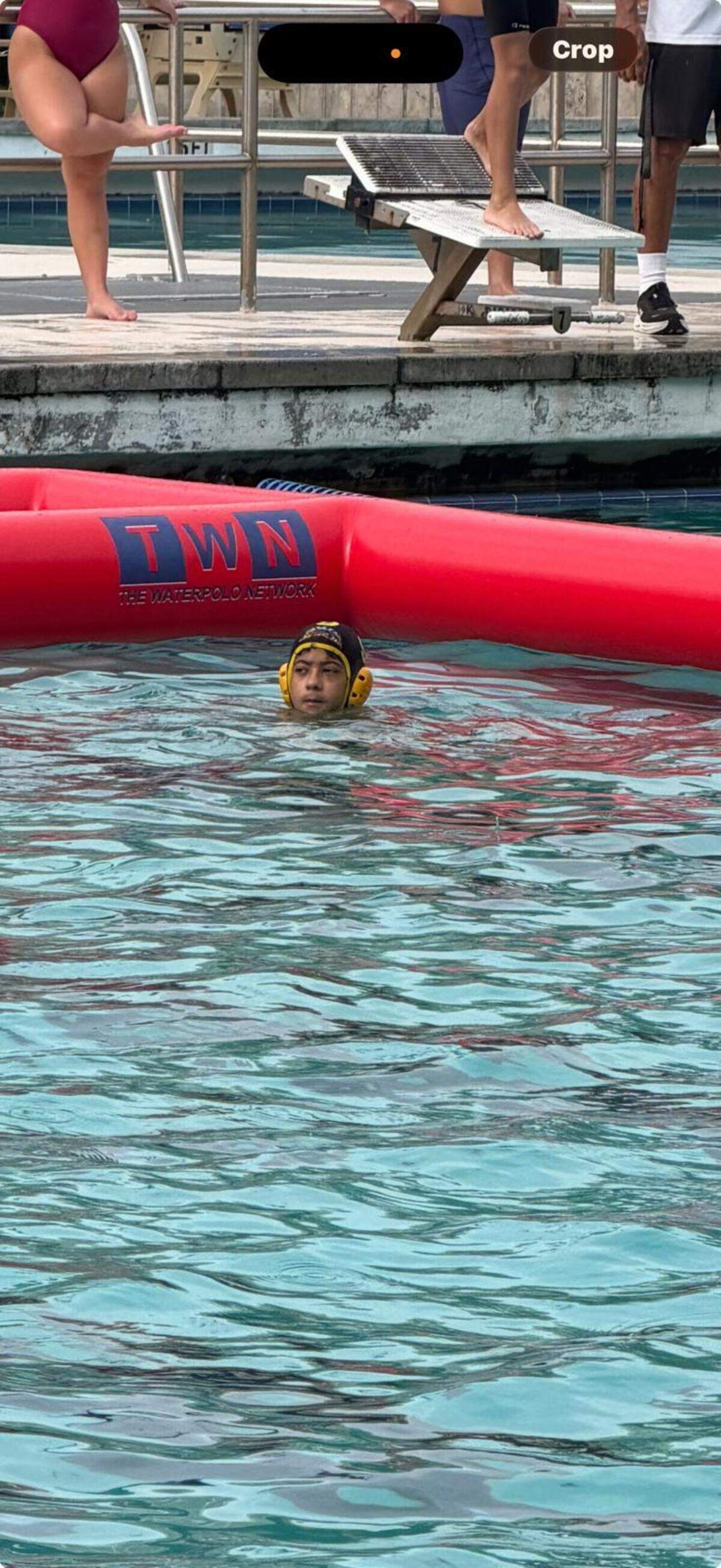 Luca Prieto, 12, competes in a water polo competition with the Hialeah Storm Water Polo Club in Miami-Dade County.